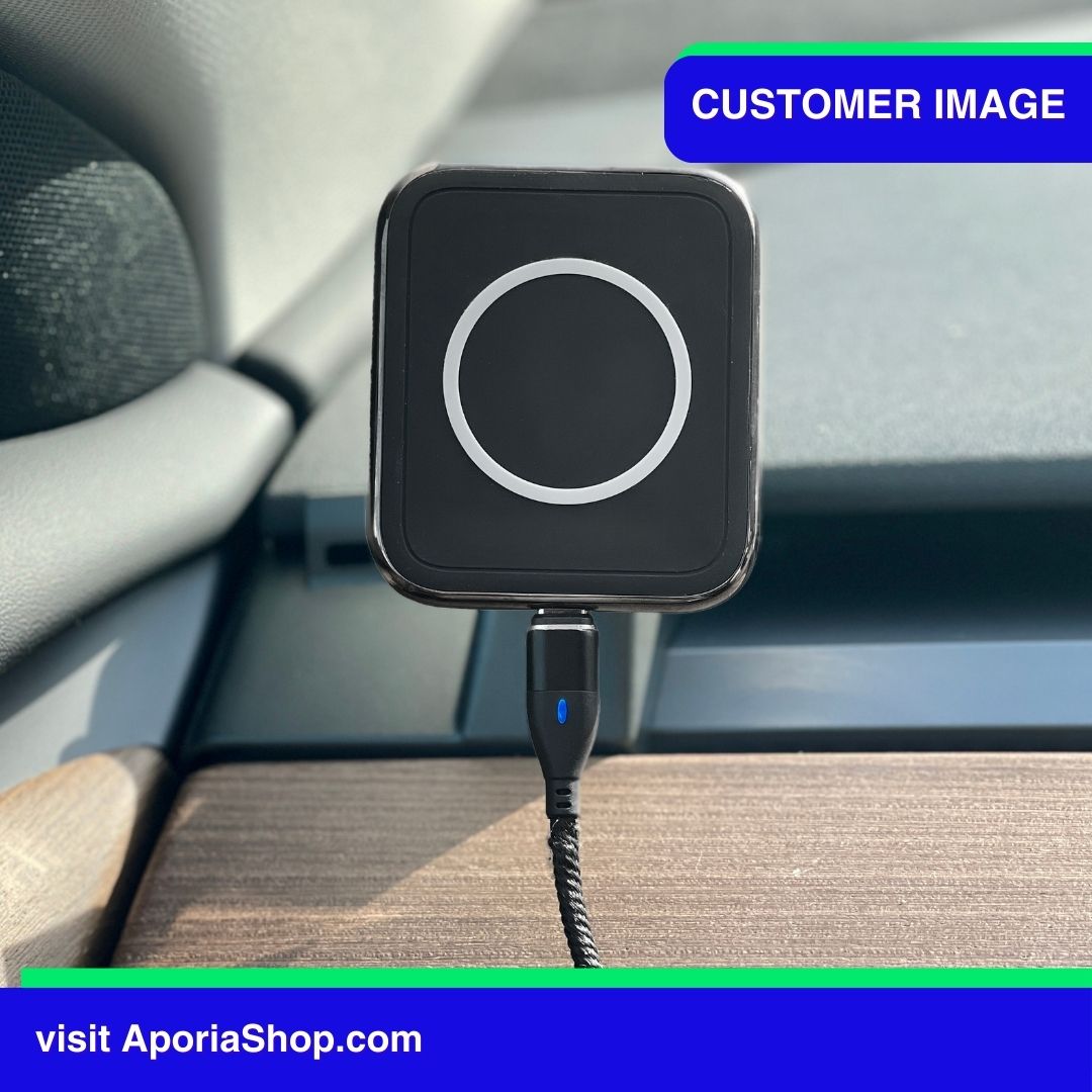 Customer image of Aporia 11PIN Magnetic Charging Cable - USB Type A and USB Type C (6-in-1) with wireless charging tesla car mount