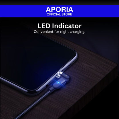 Aporia 5Pin 540° Rotating 3-in-1 Magnetic Charging Cable: Versatile and efficient charging solution for for iPhone 15 Pro Max, iPhone 15 Pro, iPhone 15 Plus, iPhone 15, iPhone 14 Pro Max, iPhone 14 Pro, iPhone 14 Plus, iPhone 14, iPhone 13 Pro Max, iPhone 13 Pro, iPhone 13 Mini, iPhone 13, iPhone 12 Pro Max, iPhone 12 Pro, iPhone 12 Mini, iPhone 12. Convenient for night charging.