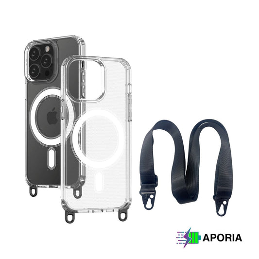 Aporia MagSafe Clear Case for iPhone 15 series with Removable and Adjustable Lanyard