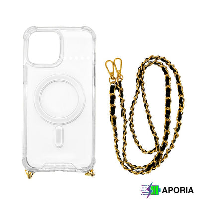Aporia MagSafe Clear Case - Luxury Crossbody Strap for iPhone 15/14/13/12