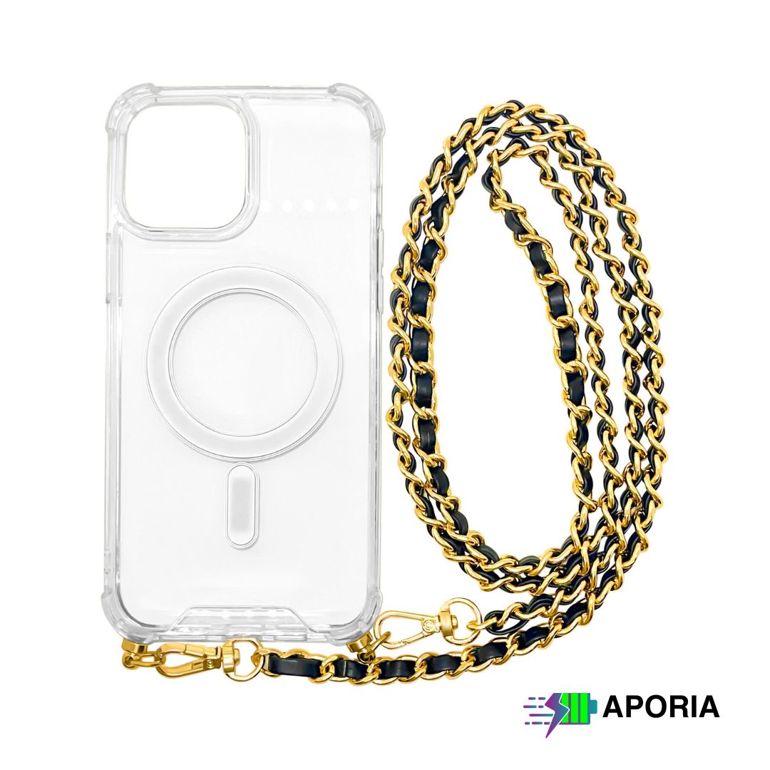 Aporia MagSafe Clear Case - Luxury Crossbody Strap for iPhone 15/14/13/12 Series