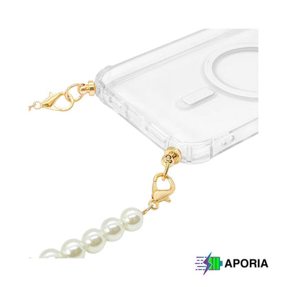 Aporia Magsafe Clear Case - Pearl Crossbody Strap for iPhone 15/14/13/12 Series