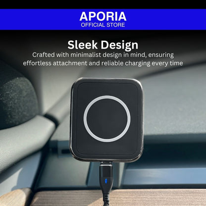 MagSafe Wireless Charger Tesla Mount for iPhone: Convenient and secure wireless charging mount designed for Tesla cars, compatible with MagSafe technology for effortless device charging. Crafted with minimalist design in mind, ensuring effortless attachment and reliable charging every time.