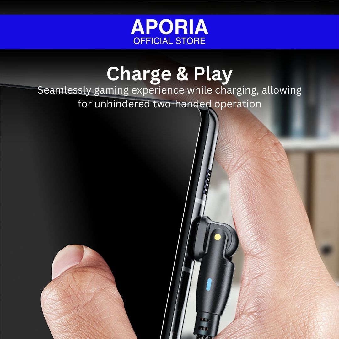 Aporia 20W USB Type C Magnetic Charging Cable - 180 Degree Rotation: Innovative magnetic cable with flexible rotation, offering efficient charging and seamless connectivity for iPhone 15 Pro Max, iPhone 15 Pro, iPhone 15 Plus, iPhone 15, iPhone 14 Pro Max, iPhone 14 Pro, iPhone 14 Plus, iPhone 14, iPhone 13 Pro Max, iPhone 13 Pro, iPhone 13 Mini, iPhone 13, iPhone 12 Pro Max, iPhone 12 Pro, iPhone 12 Mini, iPhone 12. Seamlessly gaming experience while charging, allowing for unhindered two-handed operation