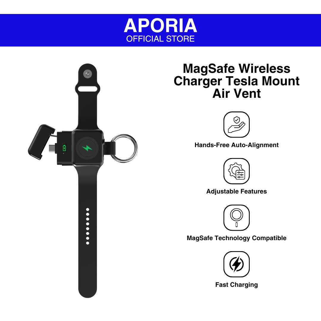Aporia Portable Wireless Charger for iWatch: Convenient and portable wireless charger designed specifically for iWatch, ensuring easy and efficient charging on the go.