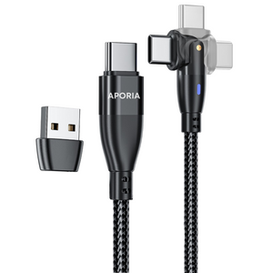 Aporia - PD 60 Watt Type C to C USB Cable Fast Charging Data Transfer 180 Degree Rotating