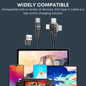 Aporia - PD 60 Watt Type C to C USB Cable Fast Charging Data Transfer 180 Degree Rotating Right Angle Head