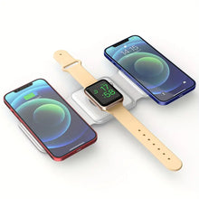 Load image into Gallery viewer, 3 In 1 Wireless Charger For IPhone,Magnetic Foldable 3 In 1 Charging Station,Travel Charger For Multple Devices For IPhone 14/13/12 Series,AirPods 3/2/Pro,iWatch(Adapter Included)
