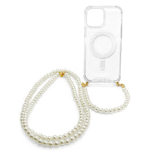 Load image into Gallery viewer, Aporia Magsafe case includes two pearl wristlet straps: one long and one short
