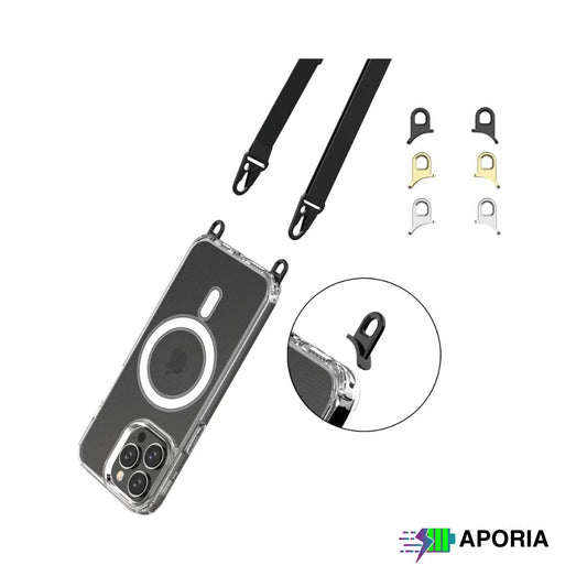 Aporia MagSafe Clear Case for iPhone 15+ with 3 Sets of Removable Hooks and Adjustable Lanyard