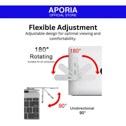 Aporia Magnetic Laptop and Desktop Mount for iPhone - Rotating 180 Degree: Convenient and versatile mount for iPhone 15 Pro Max, iPhone 15 Pro, iPhone 15 Plus, iPhone 15, iPhone 14 Pro Max, iPhone 14 Pro, iPhone 14 Plus, iPhone 14, iPhone 13 Pro Max, iPhone 13 Pro, iPhone 13 Mini, iPhone 13, iPhone 12 Pro Max, iPhone 12 Pro, iPhone 12 Mini, iPhone 12, offering secure attachment and flexible rotation for optimal viewing angles. Adjustable design for optimal viewing and comfortability.