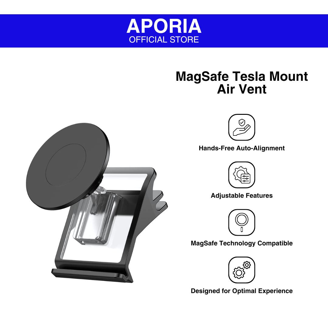 MagSafe for Tesla Model 3/Y for iPhone 15/14/13/12 Air Vent Mount: Secure and convenient iPhone holder designed for Tesla Model 3/Y, compatible with MagSafe technology.