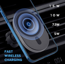 Load image into Gallery viewer, MagSafe iPhone 15 14 13 12 Car Charger + 15W Fast Charger + Enhanced Air Vent Clip
