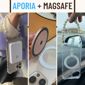 Aporia - MagSafe Clear Case + Pearl Wristlet for iPhone 15/14/13/12
