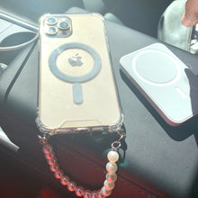 Load image into Gallery viewer, Aporia - MagSafe Clear Case + Pearl Wristlet for iPhone 15/14/13/12
