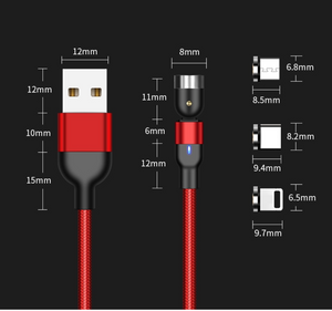 Experience the convenience of a USB cable compatible with three types of plugs: iProduct, Type-C, and Micro
